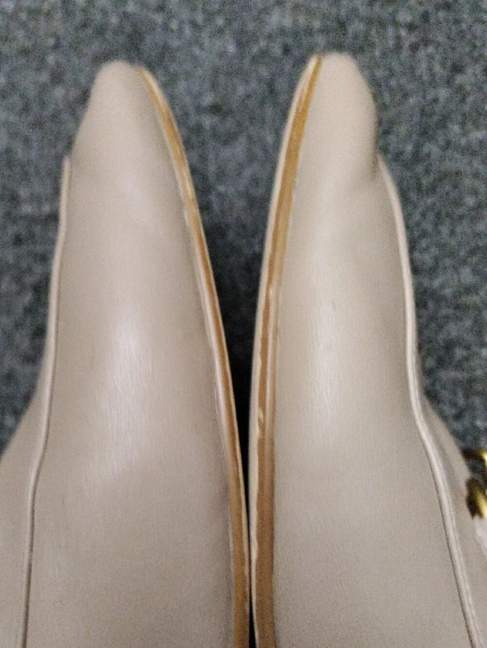 Quince Beige Leather Loafers with Gold Horsebit